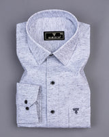 Storm Cloud Gray Shaded Amsler Linen Cotton Shirt