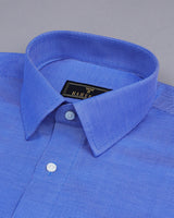 Ripon Blue Dobby Texture Solid Cotton Formal Shirt