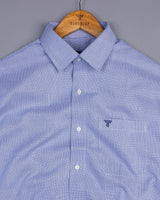 Everest Blue With White Dobby Textured Cotton Shirt