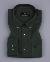 Cobra Green Dot Printed Solid Cotton Formal Shirt