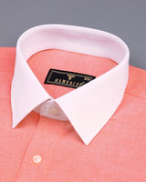 Tangor Orange Oxford Cotton Solid Designer Shirt