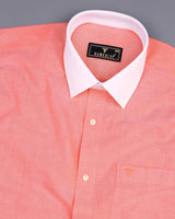 Tangor Orange Oxford Cotton Solid Designer Shirt