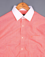 Tangor Orange Oxford Cotton Solid Designer Shirt