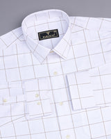 Ottarwa White Jacquard Dobby Check Premium Gizza Shirt