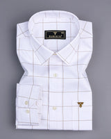 Ottarwa White Jacquard Dobby Check Premium Gizza Shirt