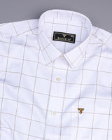 Ottarwa White Jacquard Dobby Check Premium Gizza Shirt