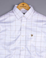 Ottarwa White Jacquard Dobby Check Premium Gizza Shirt