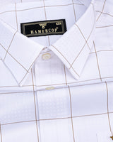 Ottarwa White Jacquard Dobby Check Premium Gizza Shirt