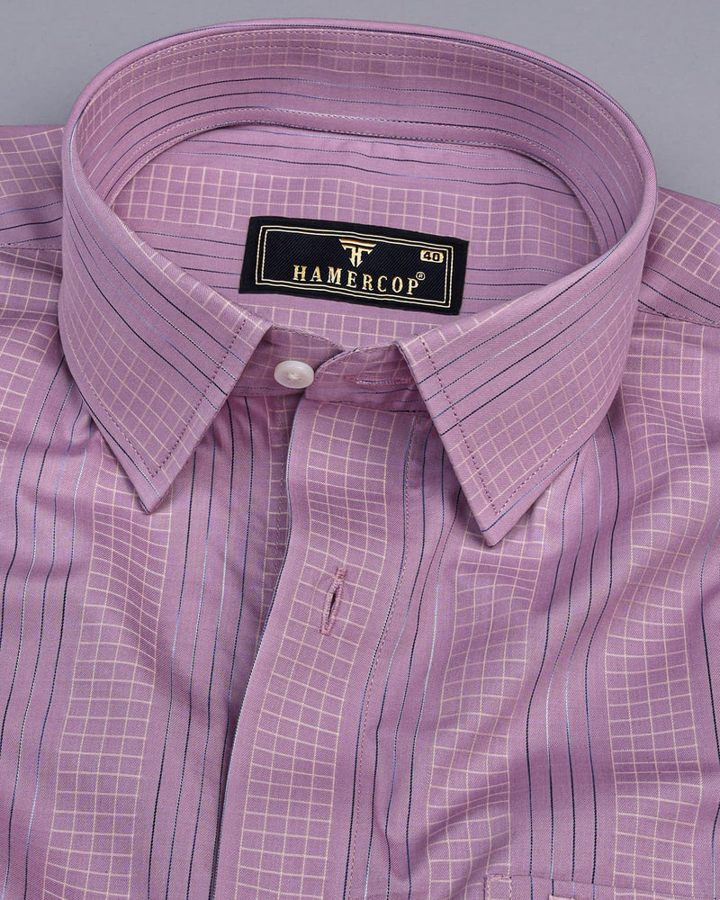 Delux Purple With Blue Box Stripe Premium Gizza Shirt