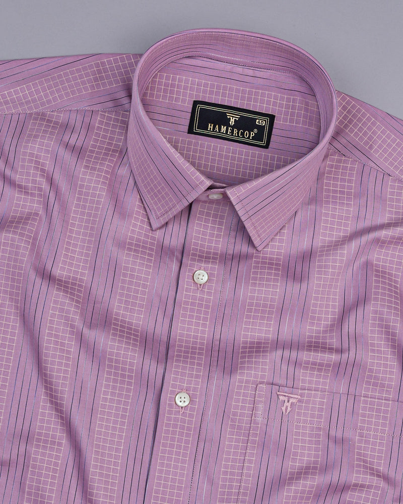 Delux Purple With Blue Box Stripe Premium Gizza Shirt