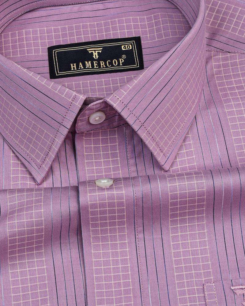 Delux Purple With Blue Box Stripe Premium Gizza Shirt