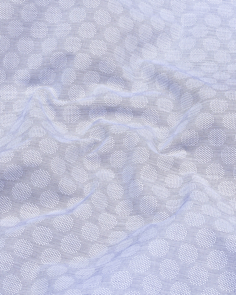 Osino Fog Gray Solid Dobby Texture Cotton Shirt