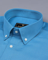 Willow Blue Self Stripe Solid Dobby Cotton Shirt