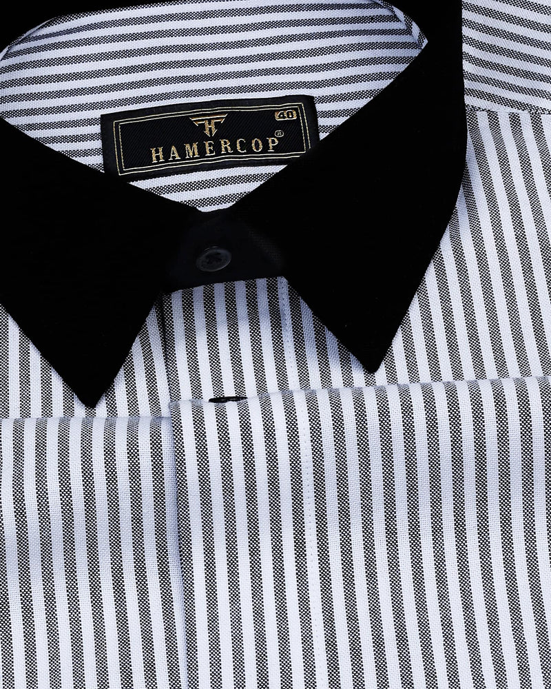 Atlanta Black Bengal Stripe Oxford Cotton Designer Shirt