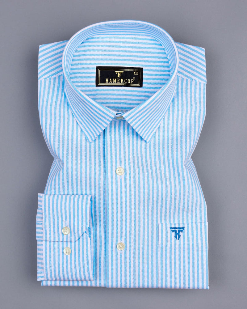 Atlanta SkyBlue Bengal Stripe Oxford Cotton Shirt