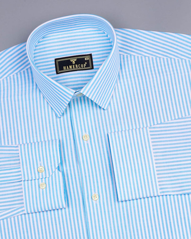 Atlanta SkyBlue Bengal Stripe Oxford Cotton Shirt