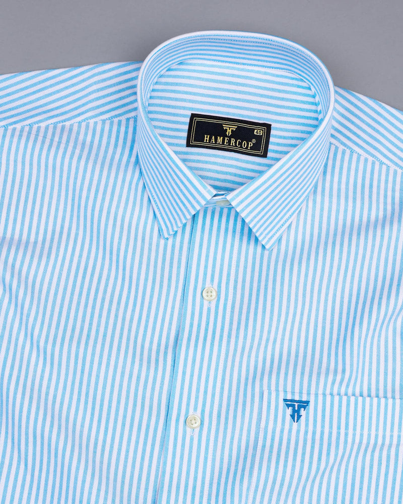 Atlanta SkyBlue Bengal Stripe Oxford Cotton Shirt