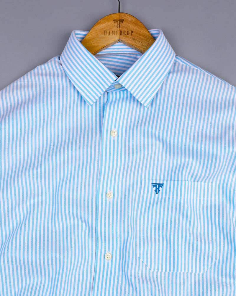 Atlanta SkyBlue Bengal Stripe Oxford Cotton Shirt