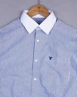 Atlanta Blue Bengal Stripe Oxford Cotton Designer Shirt