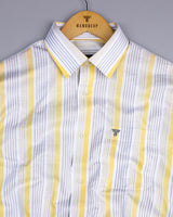 Mexico Yellow With Gray MultiStriped Oxford Cotton Shirt