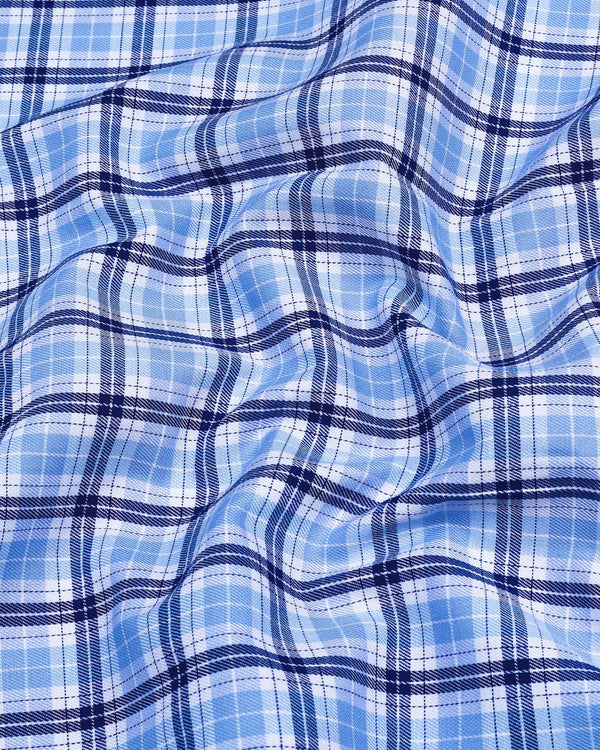 Perano MultiBlue Twill Check Premium Cotton Shirt