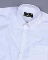 Static White Self Weft Stripe Dobby Cotton Shirt