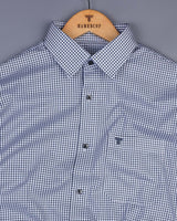 Steel Gray With White Check Dobby Cotton Formal Shirt