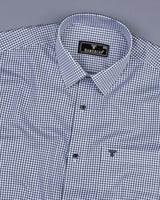 Steel Gray With White Check Dobby Cotton Formal Shirt