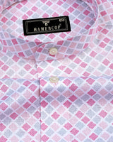 Melody Pink Square Block Printed Amsler Linen Cotton Shirt