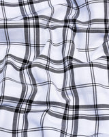 Briton White And Black Twill Check Formal Cotton Shirt