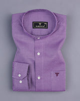 Wolin Purple With White Dobby Texture Cotton Shirt