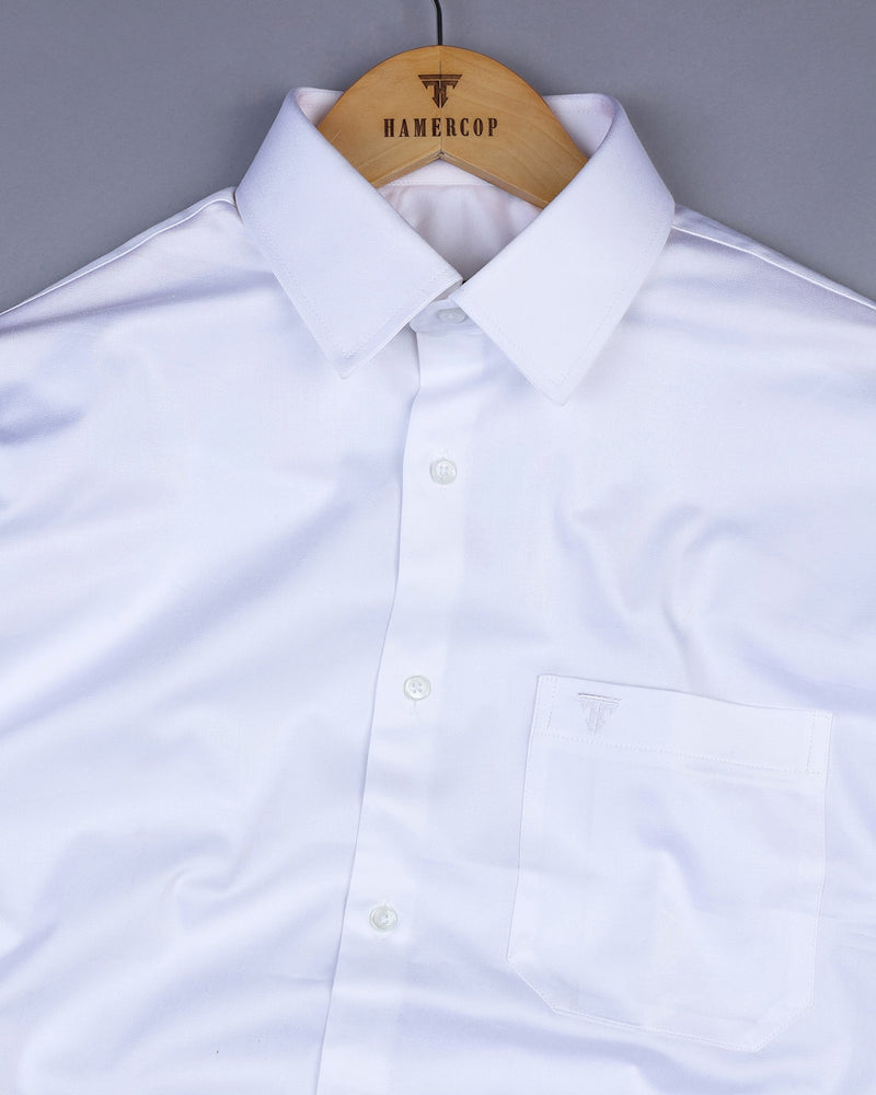 White Soft Touch Satin Premium Cotton Shirt