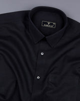 Midnight Black Linen Cotton Formal Shirt