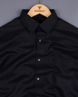 Midnight Black Linen Cotton Formal Shirt