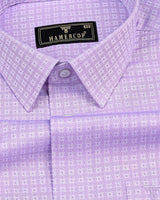 Light Purple Oval Patterned Jacquard Cotton Shirt