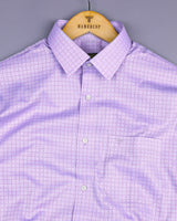 Light Purple Oval Patterned Jacquard Cotton Shirt