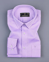 Light Purple Oval Patterned Jacquard Cotton Shirt