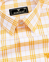 Peony Yellow With White Check Dobby Cotton Shirt