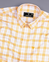 Peony Yellow With White Check Dobby Cotton Shirt