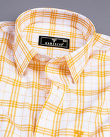 Peony Yellow With White Check Dobby Cotton Shirt