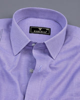 Purple Micro Houndstooth Dobby Cotton Formal Shirt