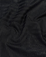 Black With Sliver Dobby Gamming Wrex Weft Stripe Cotton Shirt