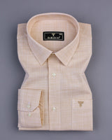 Opsin Cream Houndstooth Check Amsler Cotton Shirt