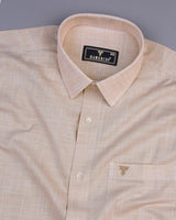 Opsin Cream Houndstooth Check Amsler Cotton Shirt