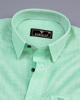 Opsin Green Houndstooth Check Amsler Cotton Shirt