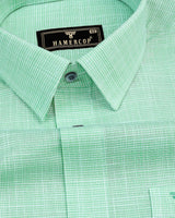 Opsin Green Houndstooth Check Amsler Cotton Shirt