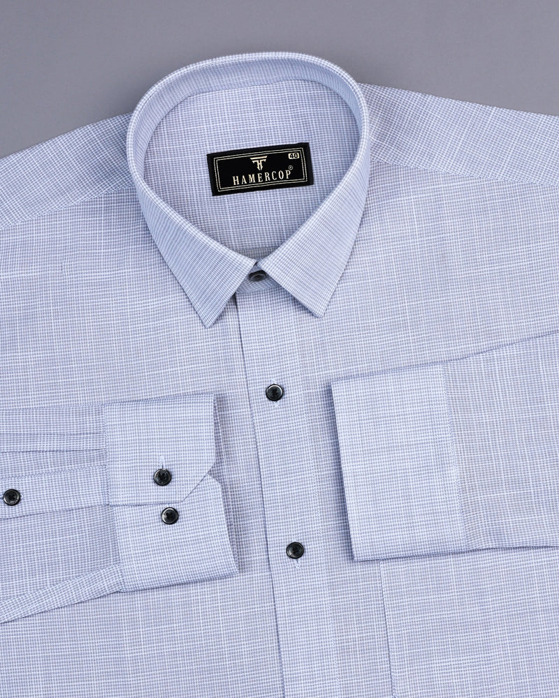 Opsin Gray Houndstooth Check Amsler Cotton Shirt