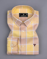 Endon Multi Shadow Cream Twill Check Premium Cotton Shirt