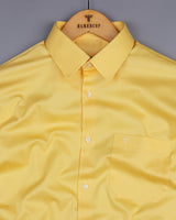 Honey Yellow Soft Touch Satin Premium Cotton Shirt