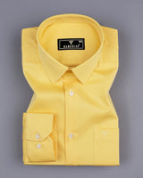 Honey Yellow Soft Touch Satin Premium Cotton Shirt